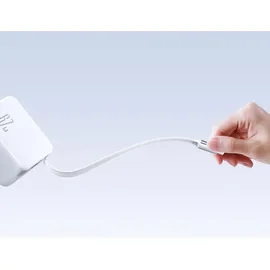 Joyroom JR-TCL06 67W GaN Wandladegerät mit integriertem einziehbarem USB-C-Kabel - Weiß