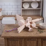 Küchenminiaturen aus Ahornholz 10-teilig am Band