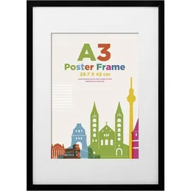 luxuskollektion Bilderrahmen A3 Holzrahmen Acrylglas Passepartout Fotos