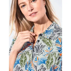 GOLDNER Blusenkleid mit Hemdkragen Sommerkleid Blau/Orange 42