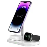 TECH-PROTECT Qi15W-A22 3in1 Magnetisches Magsafe Kabelloses Ladegert Weiss - Weiß