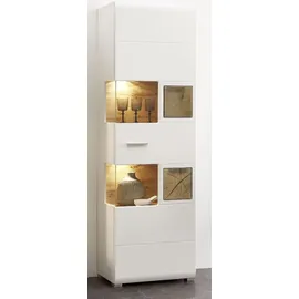 Innostyle Fun Plus Vitrine inkl. LED-Beleuchtung Holzwerkstoff/Eiche Altholz Weiß/Braun - Weiß