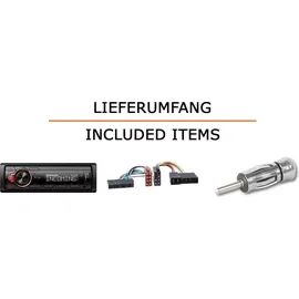 JUST SOUND best choice for caraudio Autoradio Einbaupaket Pioneer MVH330DAB passend für Audi 100 C3 | Bluetooth Telefonieren