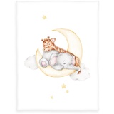 Herding Baby Best Microfaser-Flauschdecke Sleeping on the moon, 75 x 100 cm, 100% Polyester, Twin