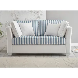 furn.design Couch 2-Sitzer Creme/Blau