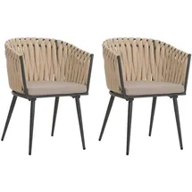 Proregal Gartenstuhl 61 x 57 x 82 cm creme 2 St.