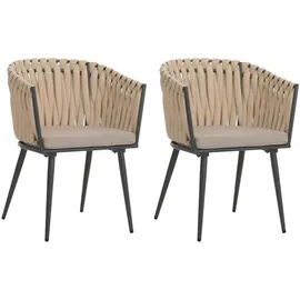 Proregal Gartenstuhl 61 x 57 x 82 cm creme 2 St.