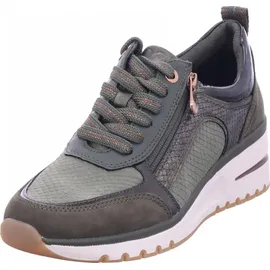 Marco Tozzi Damen Sneaker mit Reißverschluss Freizeit, Grün 40