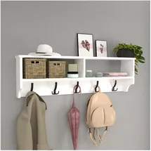 [en.casa] Wandgarderobe Åstorp 120 x 22 x 37 cm Weiß