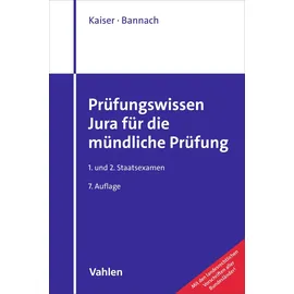 Vahlen Franz GmbH Prüfungswissen Jura für die mündliche Prüfung 1. und 2. Staatsexamen
