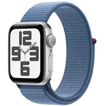 Apple Watch SE GPS 40 mm Aluminiumgehäuse Silber, Sport Loop Winterblau
