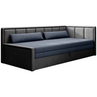 MOEBLO Schlafsofa FULO, Sofa mit Bettfunktion Couch für Wohnzimmer Polstersofa Wohnlandschaft, mit Schlaffunktion und Bettkasten, - (BxHxT): 214x77x82 cm blau|grau