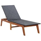 vidaXL Sonnenliege 200 x 60 x 34 cm schwarz/braun