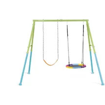 Intex Schaukelkombination mit Nestschaukel Stahl Grün und Blau