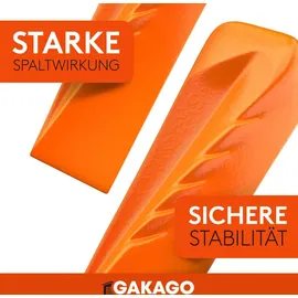 Gakago Spaltkeil für Holz - Kraftvoller Drehspaltkeil mit starker Spaltwirkung - Geschmiedeter Spaltkeil aus Vollstahl in Signalfarbe und großfl...