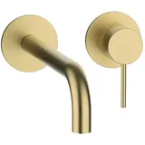 Herzbach MODUL7 Waschtisch-Armatur 70.702402.1.41 Fertigset 240mm Brass Steel