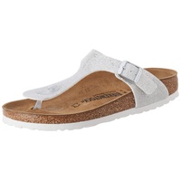 Birkenstock Tongs Gizeh Birko-Flor Sandale, Weiß Cosmic Sparkle White, 33 EU Schmal - 33 EU Schmal