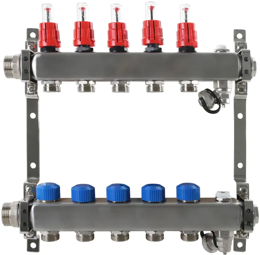 Zewotherm Verteiler Edelstahl OBJEKT für 12 HK, mit DFM