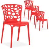 Homestyle4u Gartenstuhl 4er Set in Rot 2460