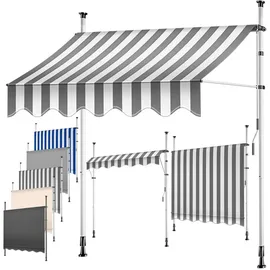 Kesser Klemmmarkise mit Handkurbel 350 cm grau/weiß