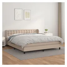 vidaXL Boxspringbett Matratze Cappuccino-Braun 180x200 cm Kunstleder