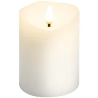 goobay LED Echtwachskerze 7,5 x 10 cm weiß