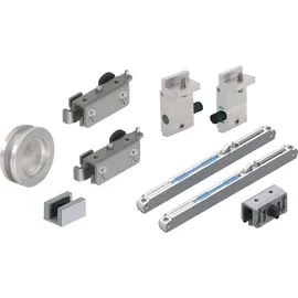 Helm Beschlagset Gt-l 50, ohne Laufschiene - Aluminium silber eloxiert