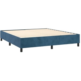 vidaXL Boxspringbett mit Matratze & LED Dunkelblau 160x200 cm Samt