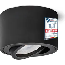 linovum SMOL LED Aufbauspot matt schwarz - flach & schwenkbar - Deckenspot inkl. wechselbarem LED Modul 5W neutralweiß 230V