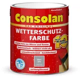 Consolan Wetterschutz-Farbe 2,5 l silbergrau seidenglänzend