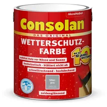 Consolan Wetterschutz-Farbe 2,5 l silbergrau seidenglänzend