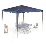 relaxdays Pavillon Dunkelblauer Pavillon 3x3 m blau