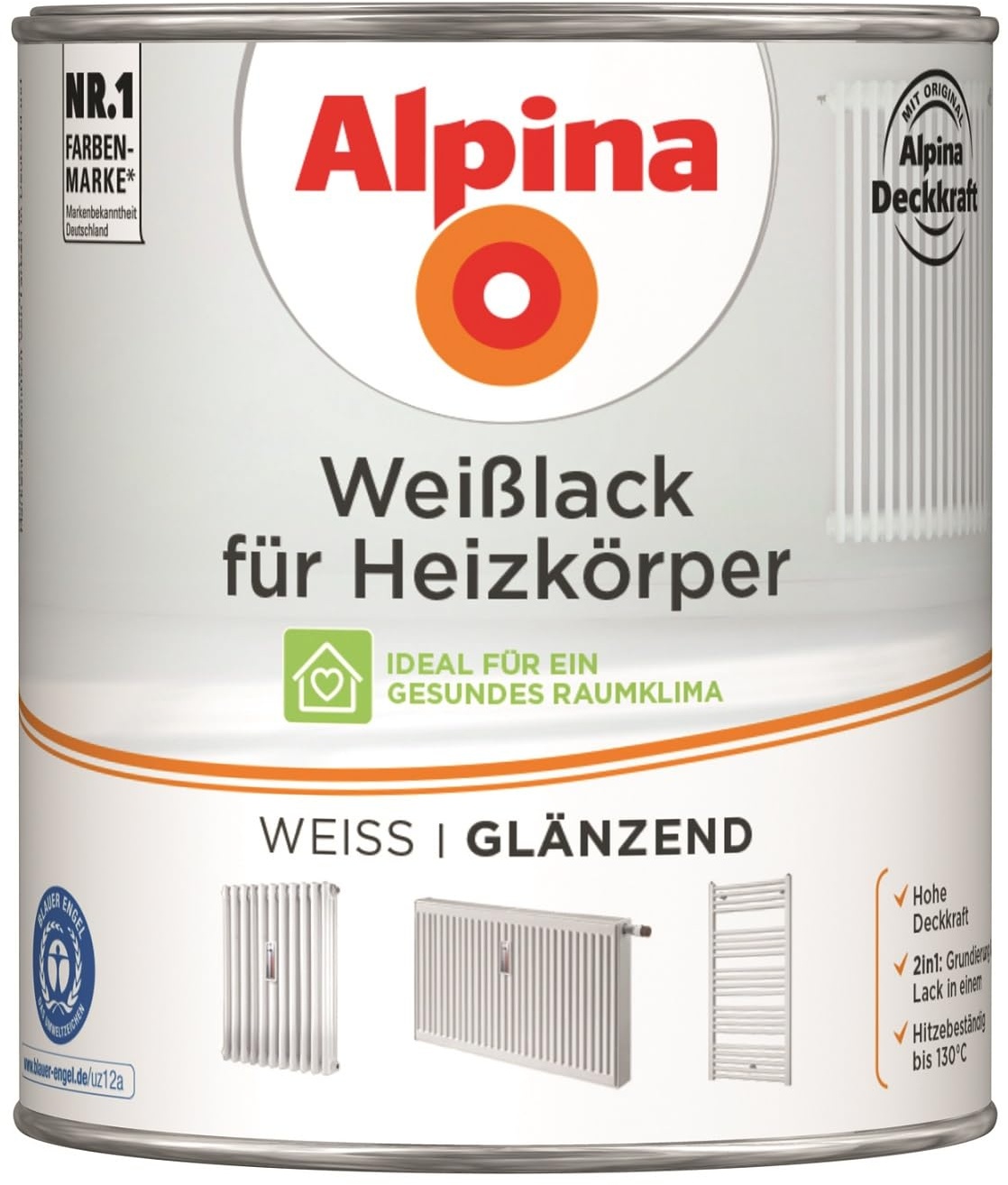 Alpina Weißlack für Heizkörper 750ml glänzend