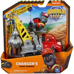 Spin Master Rubble & Crew - Kran-Baufahrzeug mit Charger-Figur (Basis Fahrzeug),