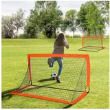 Homcom Fußballtore, Fußballnetz, 2er Set Minitore, Faltbar, Oxfordstoff Orange