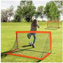 Homcom Fußballtore, Fußballnetz, 2er Set Minitore, Faltbar, Oxfordstoff Orange