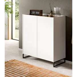 inn.furn Schuhschrank 90 x 97 x 38 cm 4 Fächer / weiß / Eiche Artisan