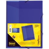 IDENA 225402 - Heftbox für DIN A4 mit Gummizug, PP, Füllhöhe 3,5 cm, transluzent blau, 1 Stück