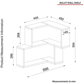 moebel17 Wandregal Bulut 59,5 x 55,4 x 45 cm Weiß