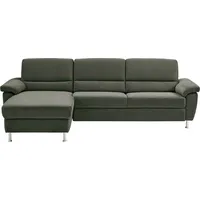 CALIZZA INTERIORS Ecksofa »Onyx L-Form«, Recamiere links oder rechts, wahlweise mit Bettfunktion, Breite 270 cm grün