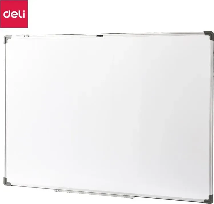 Deli Premium magnetisches Whiteboard 900 x 1200 mm - Silberrahmen, ideal für Homeoffice & Studium, 1er-Pack