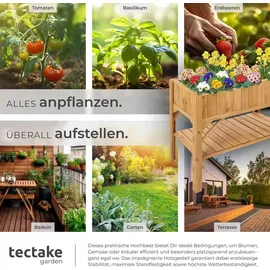 Tectake Hochbeet mit Ablage 119 x 53 x 90 cm braun