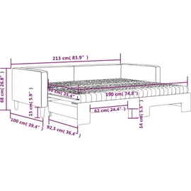 vidaXL Tagesbett 90 x 190 cm Hellgrau
