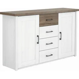 SchlafKONTOR Kombikommode 150 x 90 x 42 cm Braun / Weiß