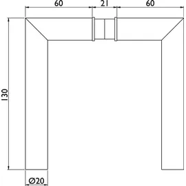 Hermat Glastürdrückerpaar 1802 BASIC 02 VA Gehrungsform 4-KT.8mm HERMAT