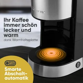 Clatronic Clatronic® KA 3808 Kaffeemaschine Edelstahl Fassungsvermögen Tassen=12 Warmhaltefunktion, Glaskanne