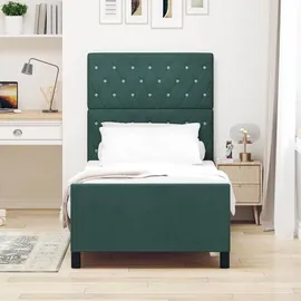 vidaXL Boxspringbett 100 x 200 cm Dunkelgrün