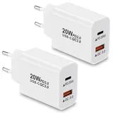 USB C Ladegerät 20W 2-Pack,PD&QC3.0 Schnellladegerät USB Stecker Adapter für iPhone 16/15/14 Pro Max/13/12/11,i-Pad Pro/Air,Samsung S24 Ultra/S23/S22, iPhone ladegerät Netzteil Ladestecker Ladeadapter