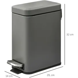 Homcom Mülleimer 5 l Grau