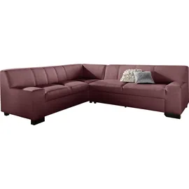 DOMO collection Ecksofa »Norma, moderne Armlehnen, zeitlos und elegant, L-Form«, wahlweise mit Bettfunktion rot